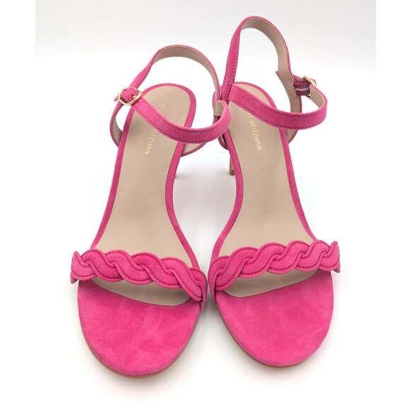 Stuart Weitzman Dancer Twistie 100 Suede Sandal Women's Pink Size US7 - Picture 2 of 11